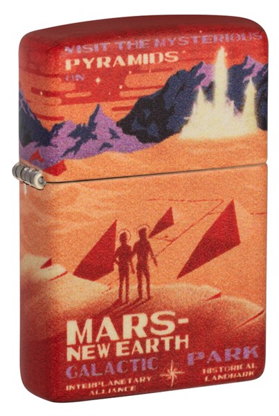 Зажигалка ZIPPO Mars Design с покрытием 540 Matte, латунь/сталь, красная, матовая, 38x13x57 мм - фото 357118