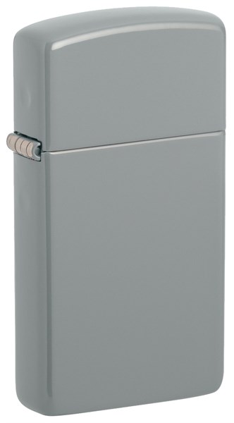 Зажигалка ZIPPO Slim® с покрытием Flat Grey, латунь/сталь, серая, глянцевая, 29x10x60 мм - фото 357155