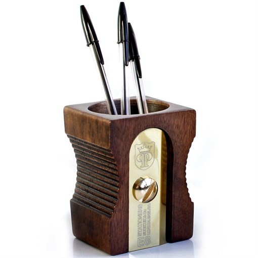 Органайзер для рабочего стола sharpener темное дерево - фото 358509
