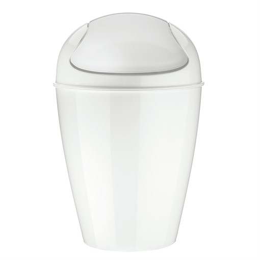 Корзина для мусора с крышкой del, 12 л, organic, молочная - фото 362759