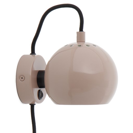 Лампа настенная ball, D12 см, кремово-розовая глянцевая - фото 365262