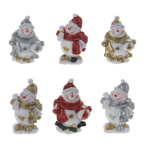 Фигурка декоративная "Снеговик", 6в, L4,5 W4 H7 см, 6в. - фото 375544