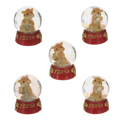 Фигурка декоративная в стекл. шаре "Тигр", L5 W5 H6,5 см, 6в. - фото 375619