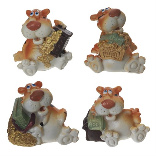 Фигурка  декоративная  "Тигр",   L5 W3 H4,5 см, 4в. - фото 375772