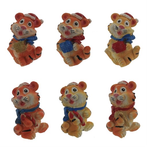 Фигурка декоративная "Тигр", L2,5 W2 H4 см, 6в. - фото 375873