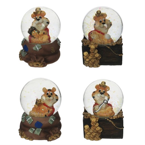 Фигурка декоративная в стекл.шаре "Тигр", L7 W7,5 H9 см, 4в. - фото 376730