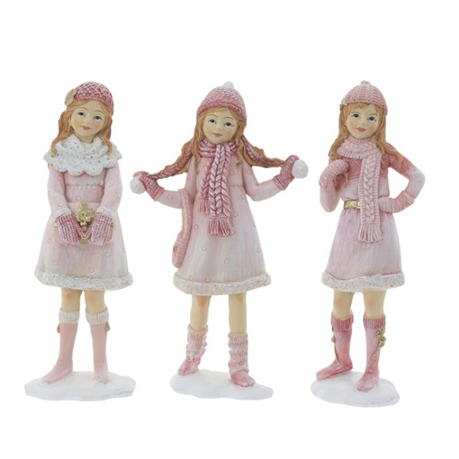 Фигурка декоративная "Девочка", 3 в., L6 W4 H18 см, 3в. - фото 376958