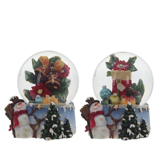 Фигурка декоративная в стекл. шаре "Рождество",  L7,5 W7,5 H8,5 см, 2в. - фото 377131