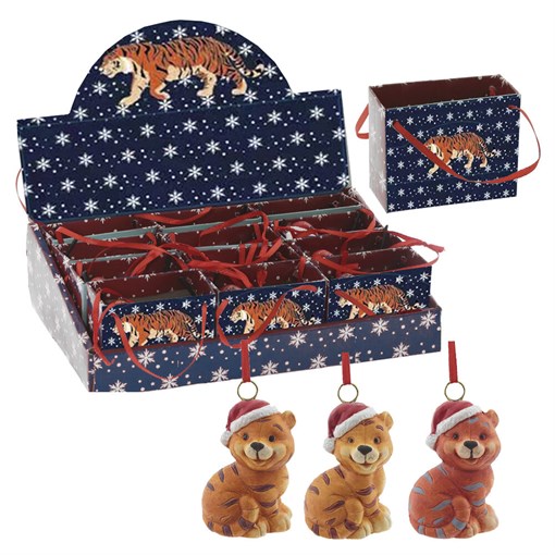 Украшение новогоднее "Тигр" (блок из 12 шт), L4,5 W4 H6,5 см - фото 378161