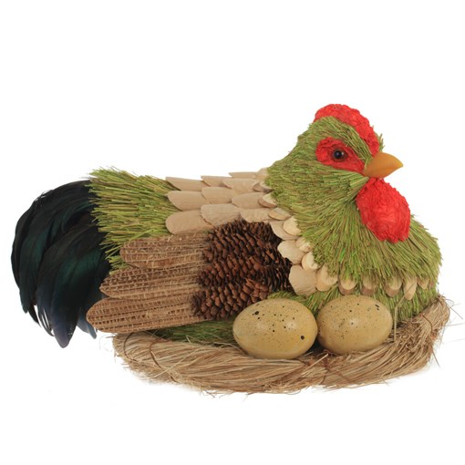 Фигурка декоративная "Курица в гнезде", L28 W22 H17 см - фото 379618