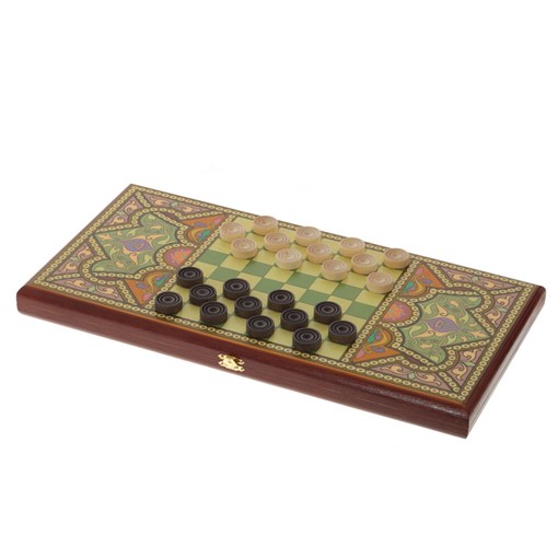 Игра настольная 2 в 1 "Восточные" (нарды, шашки), L50 W25 H4 см - фото 388994