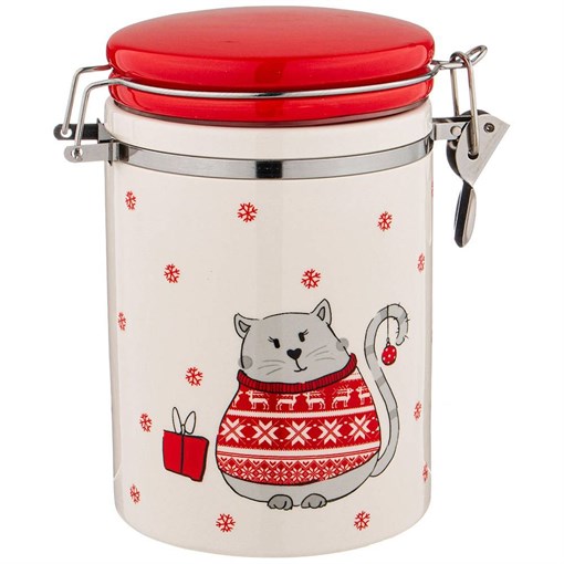 Банка для сыпучих продуктов с клипсой коллекция "Christmas gift" 14.1x10.2x16.2 см - фото 393711