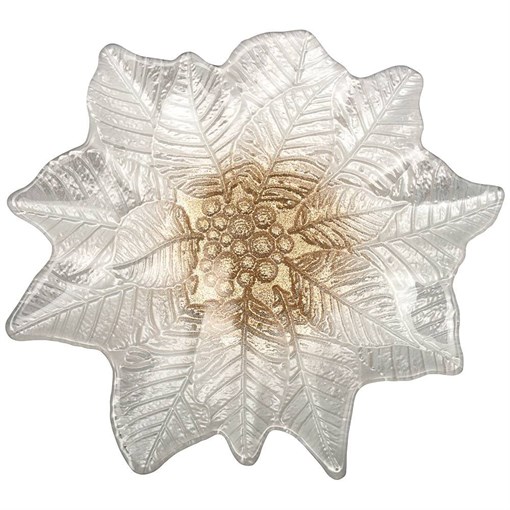 Блюдо "Poinsettia" white gold 27х26 см - фото 399676