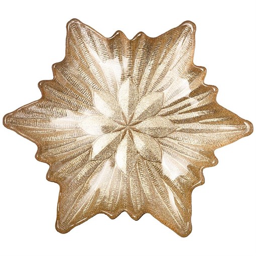 Блюдо "Snowflake" gold shiny 21 см - фото 400816