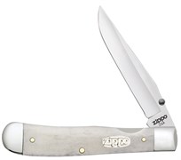 Нож перочинный ZIPPO Smooth Natural Bone Trapperlock, 105 мм, цвет слоновой кости + ЗАЖИГАЛКА 207