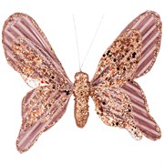 Бабочка для декора "Ажур" с клипсой D=20 см цвет:pink