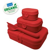 Набор ланч-боксов и столовых приборов pascal, organic, красный, 3 шт.