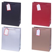 Пакет подарочный, (бумага, плотность 210г/м2, блок из 12-ти шт.), L18 W10 H23 см, 4в.