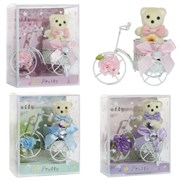 Игрушка набивная "Мишка на велосипеде", L10 W6 H12,5 см, 3в.