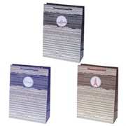 Пакет подарочный (бумага, плотность 210г/м2, блок 12шт), L26 W10 H32 см, 3в.