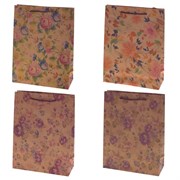 Пакет подарочный (бумага, плотность 180г/м2, блок 12шт), L18,5 W7,5 H24,5 см, 4в.