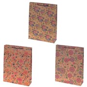 Пакет подарочный (бумага, плотность 180г/м2, блок 12шт), L23,5 W8,5 H31,5 см, 3в.