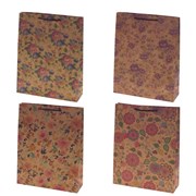 Пакет подарочный (бумага, плотность 180г/м2, блок 12шт), L27,5 W9 H36,5 см, 4в.