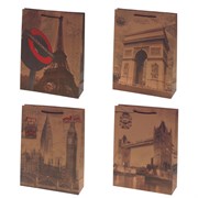 Пакет подарочный (бумага, плотность 180г/м2, блок 12шт), L27,5 W9 H36,5 см, 4в.