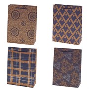 Пакет подарочный (бумага, плотность 180г/м2, блок 12шт), L18,5 W7,5 H24,5 см, 4в.