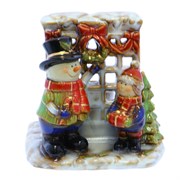 Подсвечник "Cнеговик", L16,8 W14,2 H16,5 см