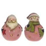 Фигурка декоративная "Снеговик/Дед Мороз" с подсветкой, L10,5 W10,5 H12,5 см, (2хLR44 не прилаг.), 2