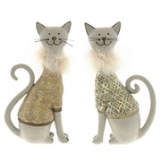 Фигурка декоративная "Кошка", L10 W4 H20 см, 2в.