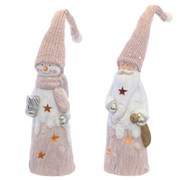 Фигурка декоративная "Дед Мороз/Снеговик", L10 W8 H31 см, (2хLR44, вход.), 2в.