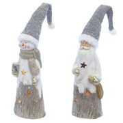 Фигурка декоративная "Дед Мороз/Снеговик", L10 W8 H31 см, (2хLR44, вход.), 2в.