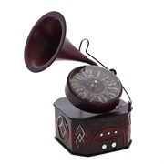 Часы настольные декоративные "Граммофон" , L23 W17 H32 см, (1хАА не прилаг.)