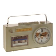 Часы настольные декоративные "Магнитофон" , L29,5 W8,5 H17 см, (1хАА не прилаг.)