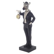 Фигурка декоративная "Зебра" с часами, L19 W18 H59 см