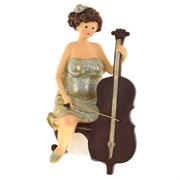 Фигурка декоративная "Контрабасистка", L11 W7,5 H16,5 см