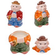 Ёмкость для сыпучих продуктов "Свинка", L13 W12 H21 см, 2в