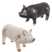 Фигурка декоративная "Свинка", L19 W6,7 H10,5см, 2в