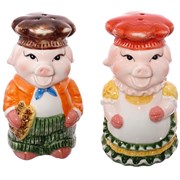 Набор для специй (солонка, перечница) "Свинка", L 6 W6 H11 см, (б/инд.уп)