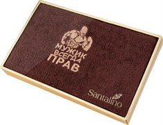 Полотенце "Мужик всегда прав" коричневый, 50*90 см 380 г/м2, м/х, х/б 100%