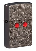 Зажигалка ZIPPO Armor™ Crystal с покрытием High Polish Black Ice®, латунь/сталь, чёрная, 38x13x57 мм