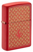 Зажигалка ZIPPO Flame Pattern с покрытием Red Matte, латунь/сталь, красная, матовая, 38x13x57 мм
