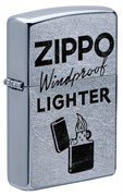 Зажигалка ZIPPO Zippo Windproof с покрытием Street Chrome™, латунь/сталь, серебристая, 38x13x57 мм