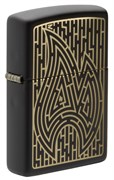 Зажигалка ZIPPO Zippo Maze с покрытием Black Matte, латунь/сталь, чёрная, матовая, 38x13x57 мм