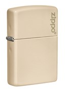Зажигалка ZIPPO Classic с покрытием Flat Sand, латунь/сталь, бежевая, матовая, 38x13x57 мм