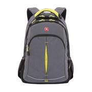 Рюкзак SWISSGEAR, серый/лаймовый, фьюжн/2 мм рипстоп, 32x15x46 см, 22 л