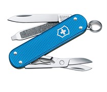 Нож-брелок VICTORINOX Classic Alox, 58 мм, 5 функций, алюминиевая рукоять, синий