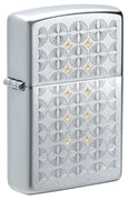 Зажигалка ZIPPO Sand Dollar Pattern с покрытием Satin Chrome, латунь/сталь, серебристая, 38x13x57 мм
